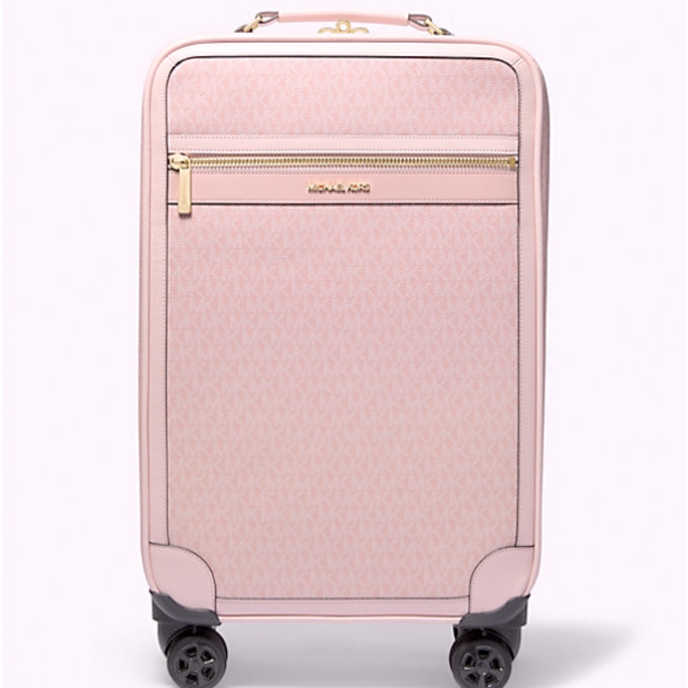NWT MK Light Pink Signature Logo Travel Carry On Suitcase, 12.75”X 18.75” X 7.5”